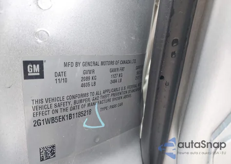 2011 Chevrolet Impala Lt z USA, uszkodzony, nr VIN 2G1WB5EK1B1185218